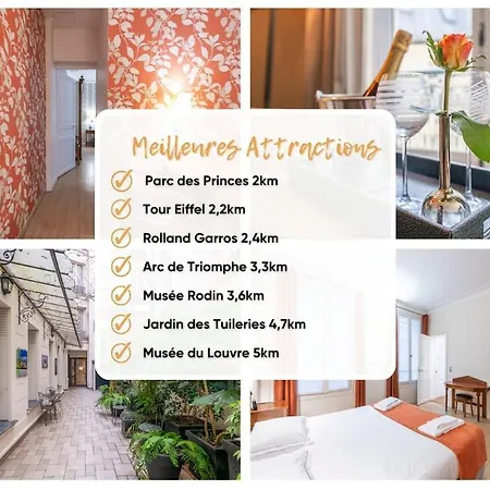 شقة Le Canet - Passy Tour Eiffel A Pied - 4 Personnes- Climatisation - Vue Sur Cour *
